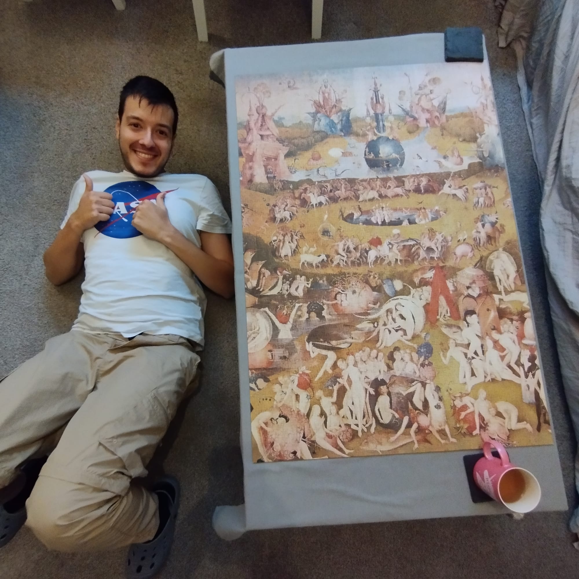 Myself and puzzle of Hieronymus Bosch, The Garden of Earthly Delights - Picture of Maria Priestley