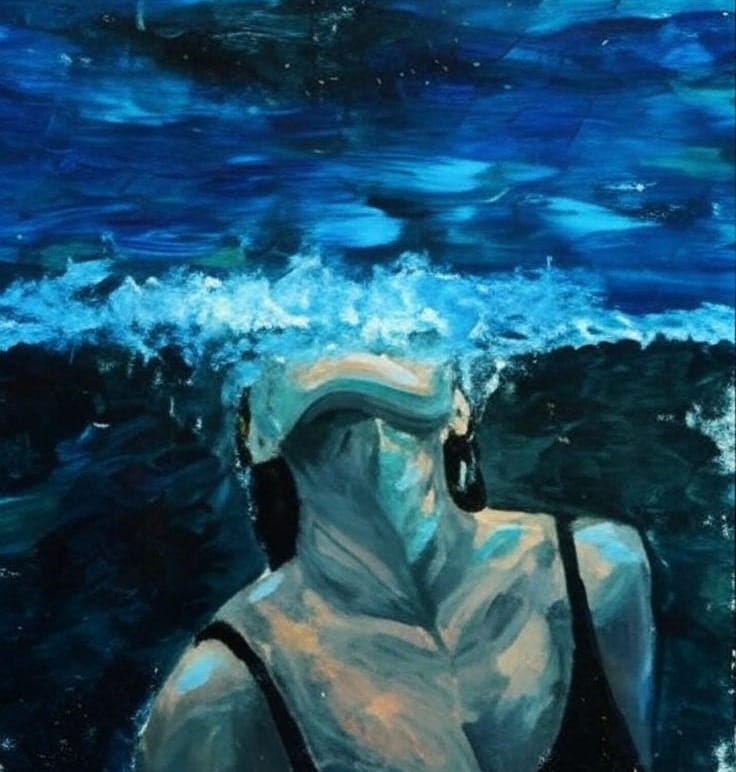 surrendering to grief’s dark ocean. The last translation of love.